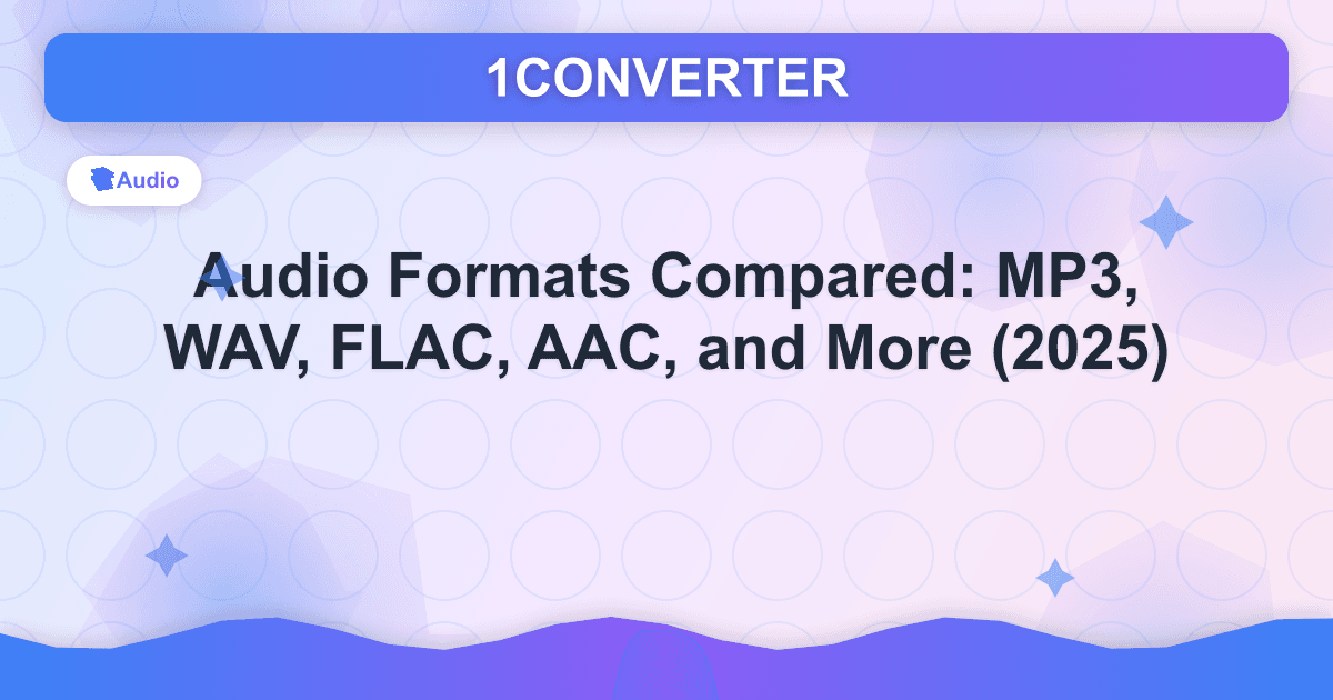 Comparaison des formats audio : MP3, WAV, FLAC, AAC et autres (2025) - Audio guide on 1CONVERTER blog