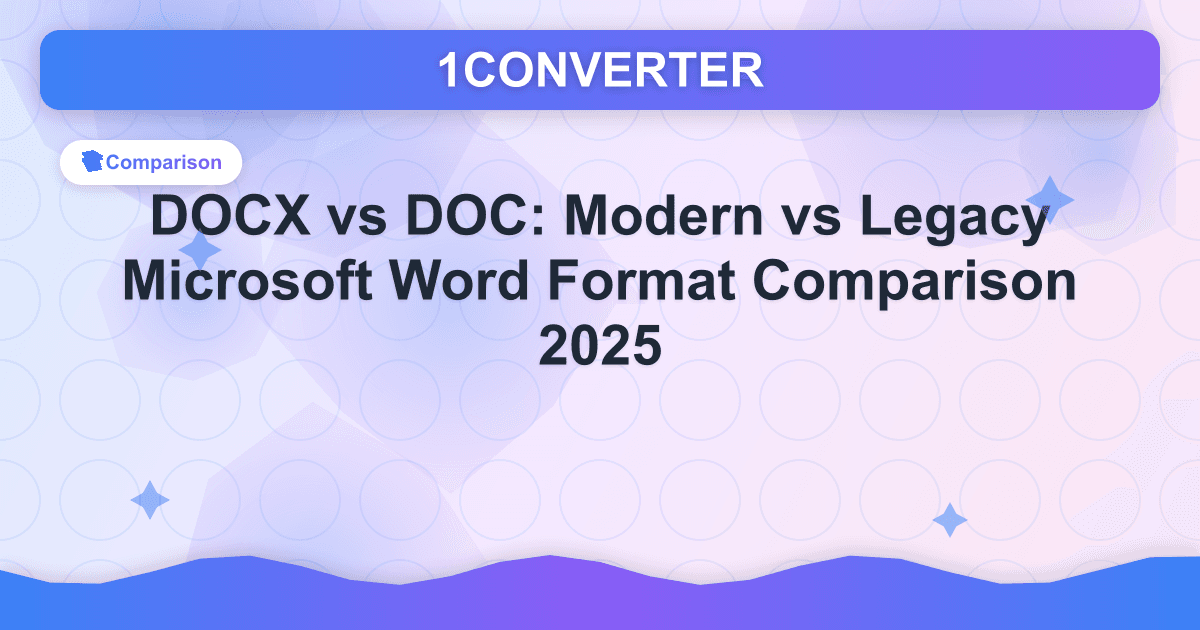DOCX vs DOC: Modern vs Legacy Microsoft Word Format Comparison 2025 - Comparison article on 1CONVERTER blog
