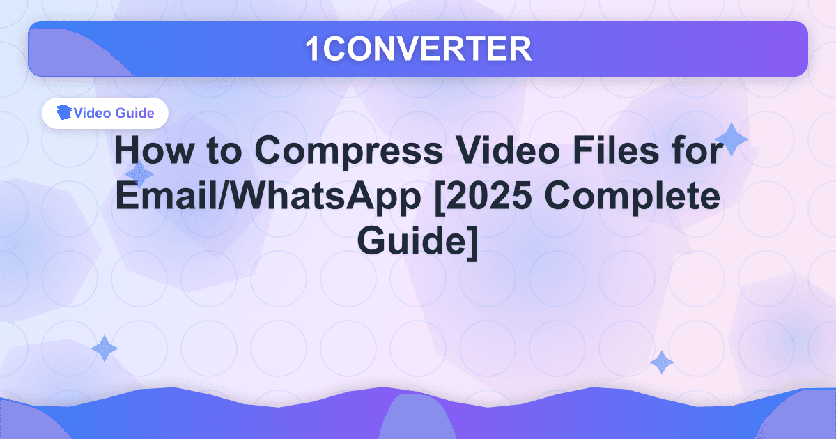 How to Compress Video Files for Email/WhatsApp [2025 Complete Guide] - Video Guide article on 1CONVERTER blog