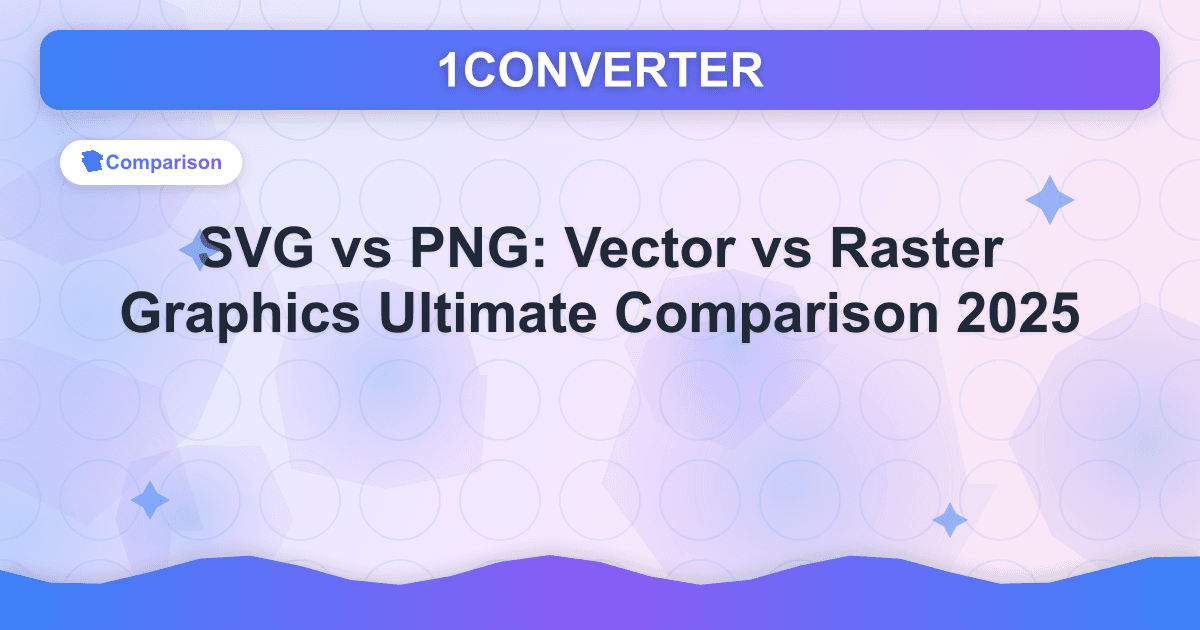 SVG vs PNG: Vector vs Raster Graphics Ultimate Comparison 2025 - Comparison article on 1CONVERTER blog
